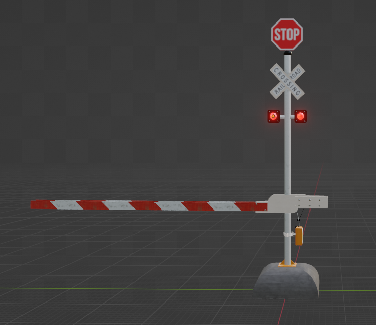 Railroad Crossing 3D Model